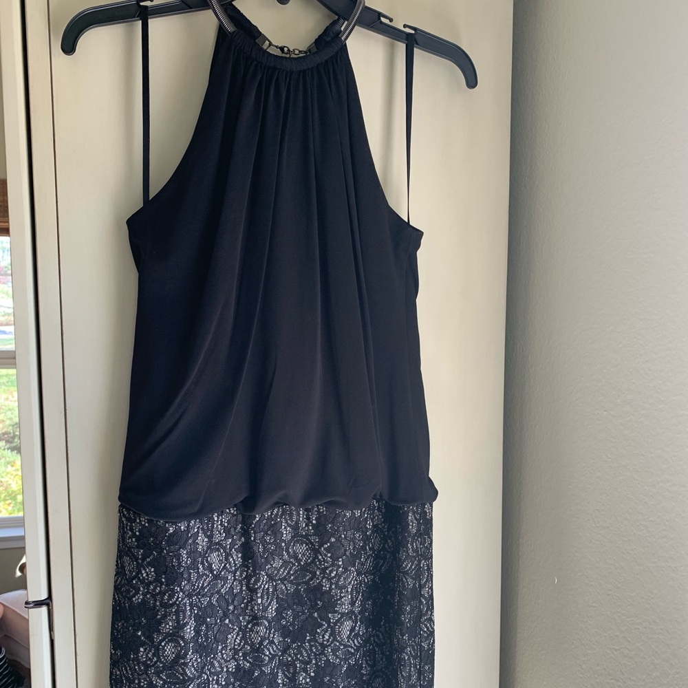 Jessica Simpson Dress- Black with Lace/ Sequins- Size 2